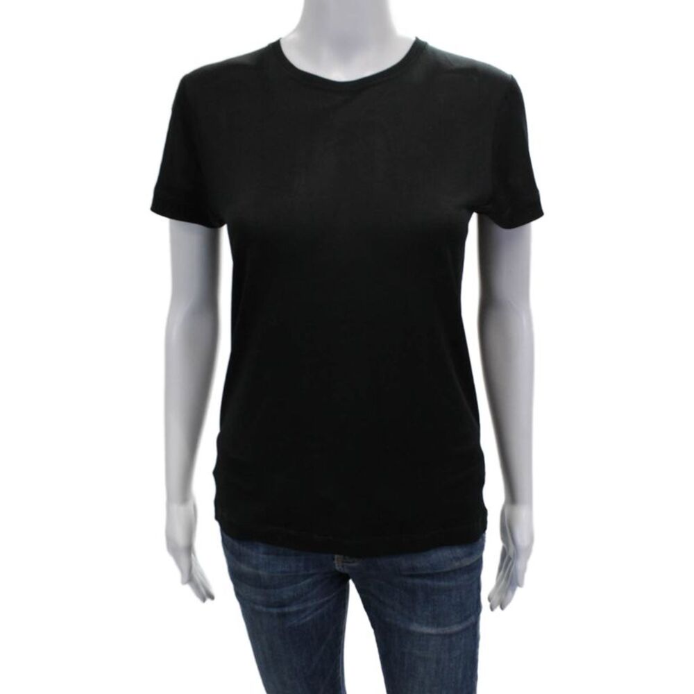 Morgane Le Fay Women Black Crew Neck Short Sleeve T-Shirt Size S